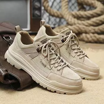 Men s Martin boots 2024 winter new outdoor casual low-top trendy shoes men s British platform retro tooling boots 39 чёрный