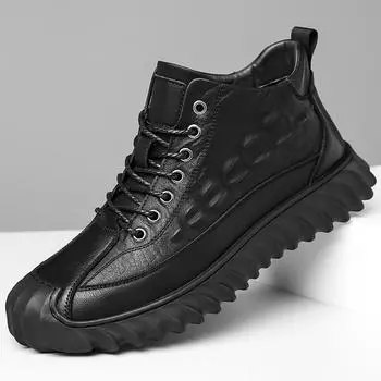 Men s Martin boots 2025 new fashion leather boots British style mid-band trend boots men s shoes factory direct sales 38