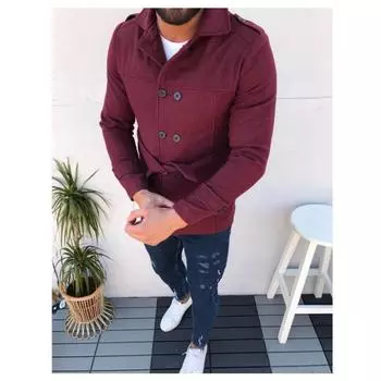 Мужское пальто с поясом, длинный рукав, шерстяное пальто, ветровка, двубортная S