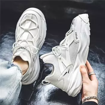 Мужская сетчатая повседневная спортивная обувь, летние свежие дышащие оригинальные удобные легкие спортивные кроссовки для бега 39 чёрный