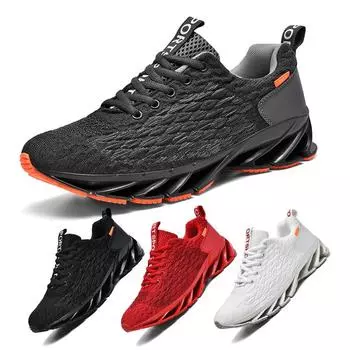 Men s Mesh Running Shoes - Cushioned Gym Training & Outdoor Walking Sneakers, Spring Summer 2025 Hot Sale 36 чёрный