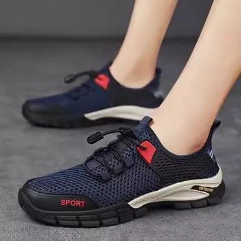 Men s mesh shoes are dirt-resistant, breathable in summer, trendy and casual, comfortable and lightweight sports shoes, men s shoes, versatile spo 39 чёрный