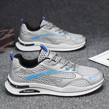 Men s mesh shoes breathable summer youth sports men s shoes thin fly-woven mesh lightweight non-slip casual mesh shoes 39