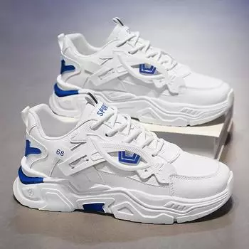 Мужские сетчатые повседневные спортивные туфли на толстой подошве, студенческие туфли для ходьбы на четыре сезона, увеличивающие рост, с мягкой подошвой, для бега на открытом воздухе 39