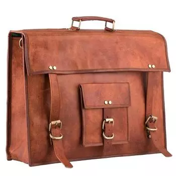 Men s Messenger Genuine Original Vintage Leather Shoulder Laptop Bag Briefcases 16 x 12 x 5 in