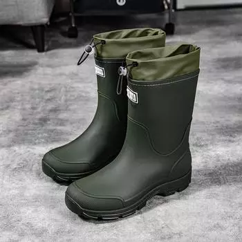 Men s Mid-calf Rain Boots. 2025 Style. Fashionable Mid-calf Outdoor Slip-resistant Water Shoes. Lightweight And Waterproof R 36