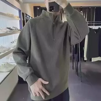 Men s Mid Turtleneck Zip Sweater Jacket - 2024 Spring/Fall Collection 3XL