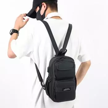 Мужская многофункциональная нагрудная сумка, деловая сумка через плечо, поясная сумка синий