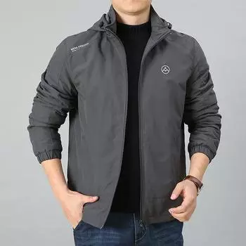 Men s New Autumn and Winter Velvet Thickened Hooded Jacket Men s Multi-pocket Removable Hooded Jacket M