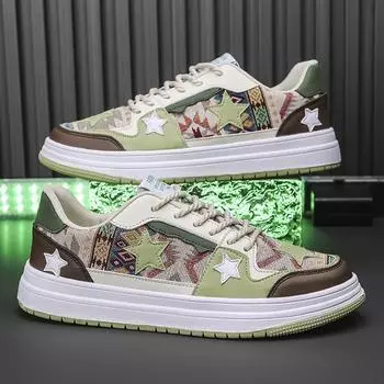 Men s New Casual Sports Shoes, Versatile, Breathable, Lightweight, Lace Up Pattern, Personalized Board Shoes Size 39-44 39 зелёный