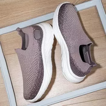 Men s New Running Mesh Breathable Walking Platform Sneakers Couple Lazy Shoes Outdoor Leisure Hiking Vulcanized Shoes Large Size 36 серый