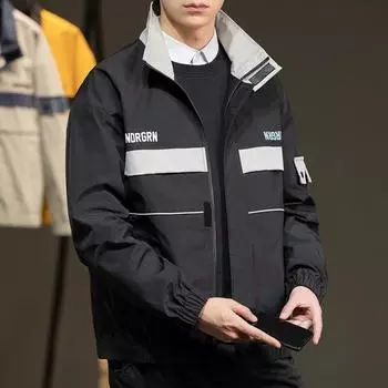 Мужские новые весенние и осенние трендовые куртки с воротником-стойкой, универсальные куртки, мужская рабочая одежда, повседневные куртки, мужские топы больших размеров M