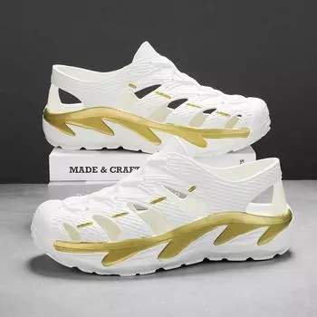 Men s New Summer Outwear Trendy Baotou Sports Beach Shoes with Anti slip Waterproof Lightweight Feet Feeling EVA Sandals 40 белый