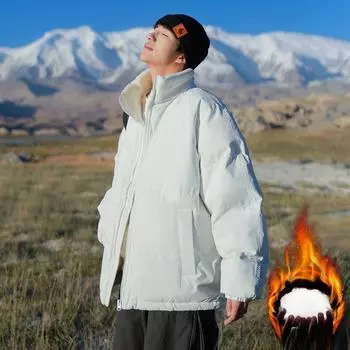 Мужское новое зимнее пальто Bread, куртка для пары, мужское повседневное хлопковое пальто с воротником-стойкой, свободное хлопковое пальто, мужская куртка S