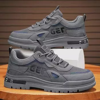 Men s non-slip work shoes 25 years old new platform Martin boots fashion men s non-slip work shoes labor insurance shoes 39 чёрный