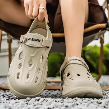 Men s Outdoor Sandals Sport Slippers Beach Slides Breathable Soft Clogs Men Casual Garden Shoes Non-slip Men Outdoor Sandals 36 белый