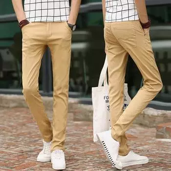 Men s Pants Slim Fit Trousers Casual Business Trousers 38 чёрный