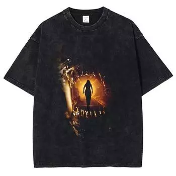 Men s Pickled T-shirt Retro Punk Pattern Alien Printed Short Sleeve T-shirt Women s Summer Oversize Cotton Short Sleeve S