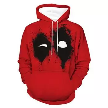 Мужская толстовка с капюшоном с 3D-принтом размера плюс — повседневная и спортивная, красная с черными и белыми акцентами, эластичная полиэстеровая смесь, можно стирать в стиральной машине, РАЗМЕР ПЛЮС 2XL