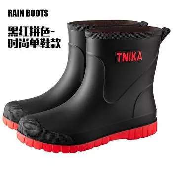 Men s rain boots elastic pull rope rain shoes 39 extra high non-slip fishing wading boots long tube labor insurance rubber shoes 39