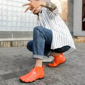 Men s Rain Boots Wear-resistant Male Shoes Outdoor Waterproof and Non-slip Rubber Teenagers On Offer Adult Cheap Loafers 2024 40