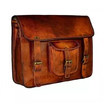 Men s Real Genuine Vintage Leather Satchel Messenger New Laptop Briefcase Bag 18 x 14 x 6 in