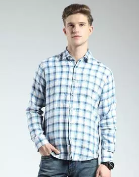 Men s Regular Fit Checkered Shirt | Full Sleeves | Spread Collar | Front Pocket | Stylish & Casual Shirt for Men L
