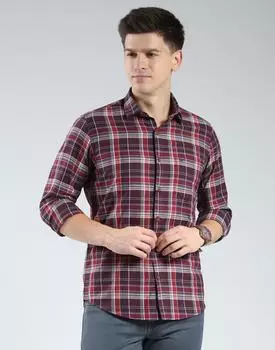 Men s Regular Fit Checkered Shirt | Full Sleeves | Spread Collar | Front Pocket | Stylish & Casual Shirt for Men L