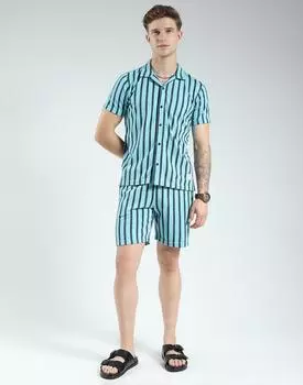 Men s Regular Fit Printed Bermuda Set | Half Sleeve Polo T-Shirt with Shorts | Collared Neck Co-ord Set for Boys L