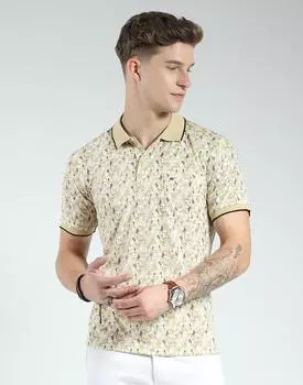 Men s Regular Fit Printed Polo T-Shirt | Half Sleeve | Collared Neck | Casual Wear T Shirt for Men s L