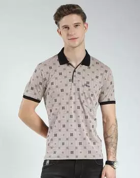 Men s Regular Fit Printed Polo T-Shirt | Half Sleeve | Collared Neck | Casual Wear T Shirt for Men s L