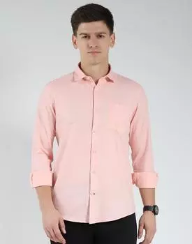 Men s Regular Fit Solid Shirt | Full Sleeves | Spread Collar | Front Pocket | Stylish & Casual Shirt for Men L