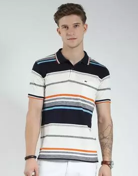 Men s Regular Fit Striped Polo T-Shirt | Half Sleeve | Collared Neck | Casual Wear T Shirt for Men s 2XL