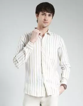 Men s Regular Fit Striped Shirt | Half Sleeves | Spread Collar | Front Pocket | Stylish & Casual Shirt for Men M