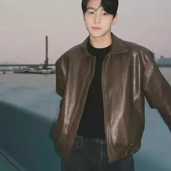 Men s Retro PU Leather Short Jacket - Korean Style, Spring/Autumn 2024, Trendy & Handsome Design M (45-55 kg) чёрный