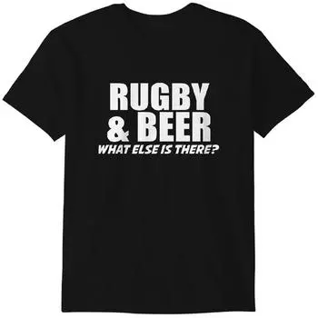Men s Rugby & Beer T-Shirt, Funny Tee Classic T-shirt L