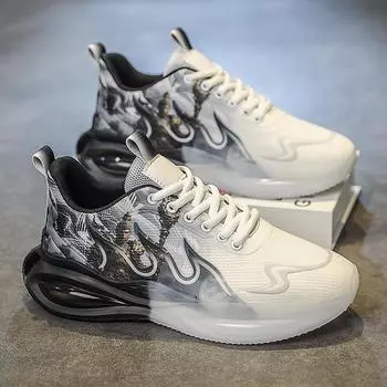 Men s Running Shoes - Stylish Red Black Accents, Breathable Comfortable Men Sneakers, Ideal for Sports and Casual Wear 39 серый