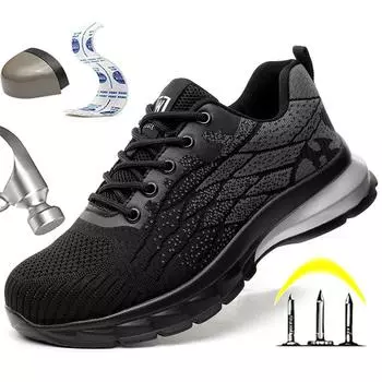 Мужская защитная обувь со стальным носком, рабочая обувь, противоударные, защитные кроссовки, износостойкие 39