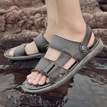 Мужские сандалии с открытым носком на плоской подошве, мужская обувь на каждый день, высокое качество, японское новое поступление, стильное лето 2024 года, роскошный дизайнер V 38