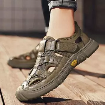 Мужские сандалии для походов, походов, мужская обувь, нескользящая, для ежедневного использования на открытом воздухе, дешевая распродажа, тренд корейского стиля 2024 года, купить в приветственном предложении V 39