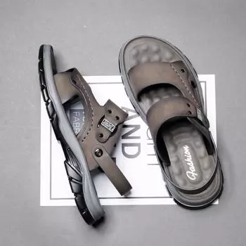 Men s sandals 2025 summer new outdoor leisure driving dual-purpose non-slip soft-soled beach shoes manufacturer 38