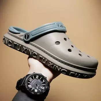 Men s sandals casual shoes fashion home sandals women s garden shoes outdoor slippers breathable hole men s beach shoes 36