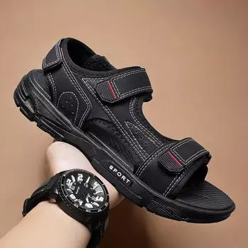 Men s Sandals Fashion Non-Slip Anti-wear Men s Trendy All-match Outdoor Casual Sandals Soft and Comfort Casual Sandal for Men 38 чёрный