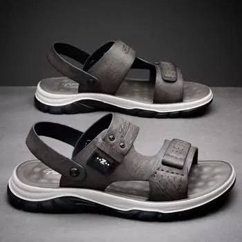 Men s sandals summer 2025 new casual outer wear driving dual-purpose non-slip soft-soled beach slippers 38
