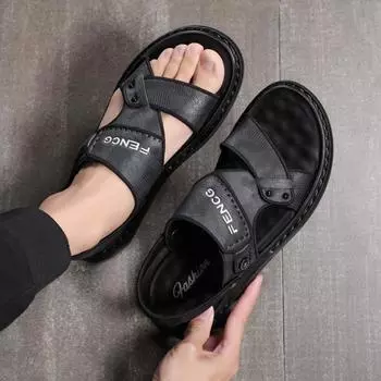 Men s sandals summer 2025 new trend casual wear sandals sports outdoor Internet celebrity driving B037 38