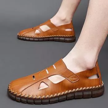 Men s sandals summer fashion versatile outer wear hole shoes foreign trade explosion bag head breathable soft sole non-slip Shoes 38