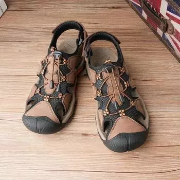 Men s Sandals Summer Mens Casual Shoes Fashion Outdoor Beach Basics Walking Sole Shoe Hard-wearing Summer New Style High Quality 38 чёрный