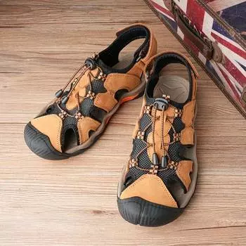 Men s Sandals Summer Mens Casual Shoes Fashion Outdoor Beach Basics Walking Sole Shoe Hard-wearing Summer New Style High Quality 38 чёрный