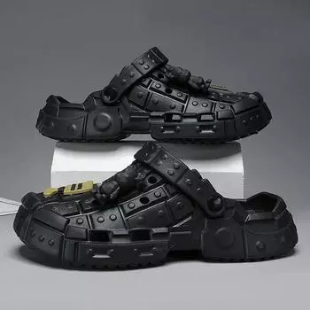 Мужские сандалии летние уличные тапочки с толстой подошвой из ЭВА, дизайнерские сандалии для мужчин, мягкие шлепанцы для повседневного пляжа, популярная модель 40 бежевый