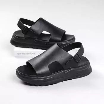 Men s sandals summer Rome heightening trend outer wear Korean version platform youth shoes fashion beach shoes 4882-W 38 чёрный